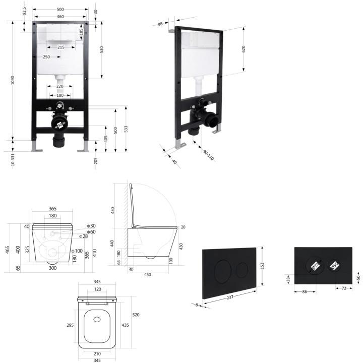 Q-Tap Tern Ultra Quiet QT17332303AW51563 Габаритные размеры
