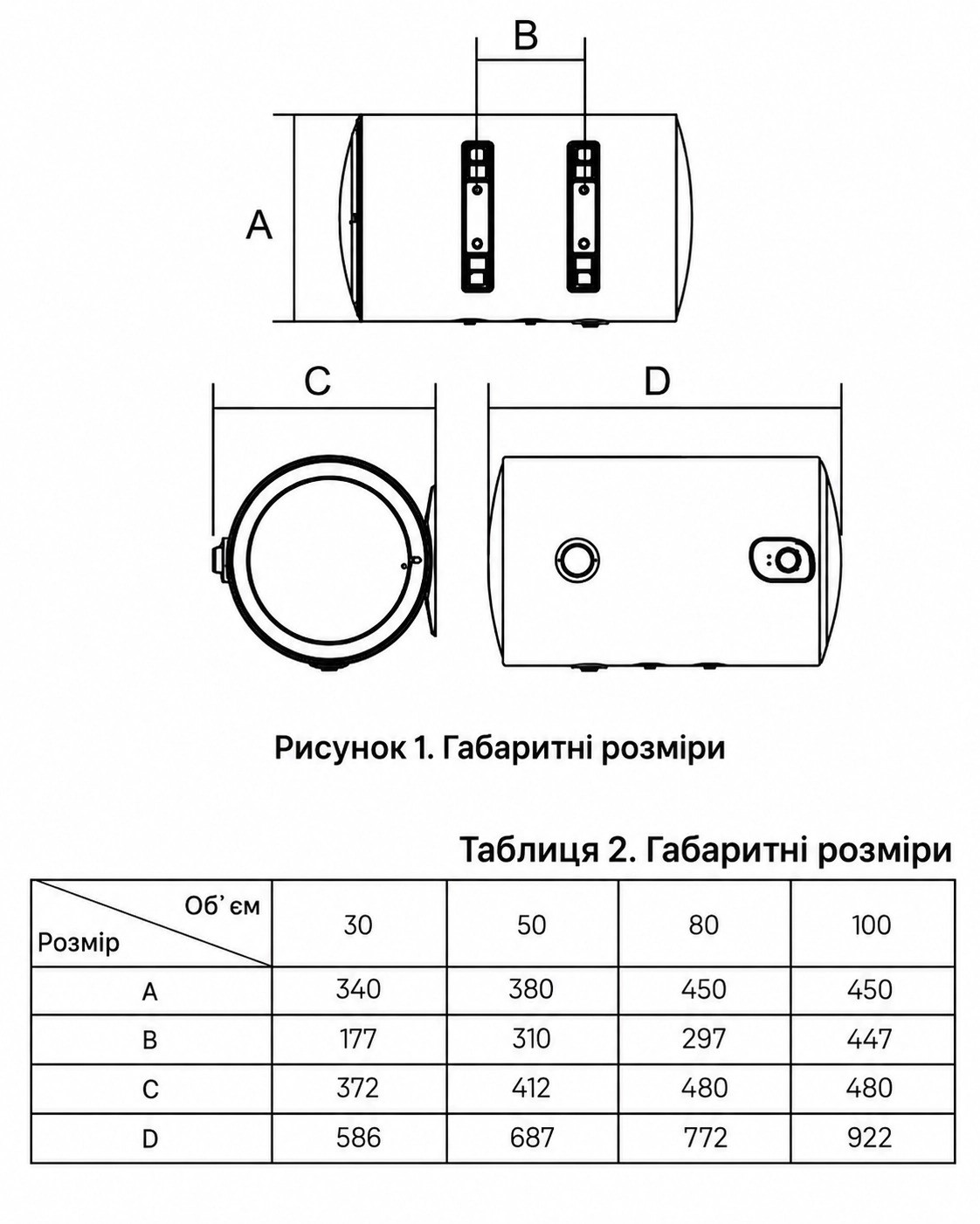 Fudo Horizontal FHH-100L Габаритные размеры