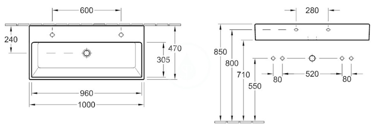 Villeroy&Boch Memento (5133A301) Габаритні розміри