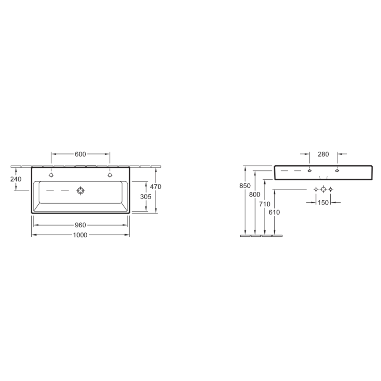 Villeroy&Boch Memento (5133A1R1) Габаритні розміри