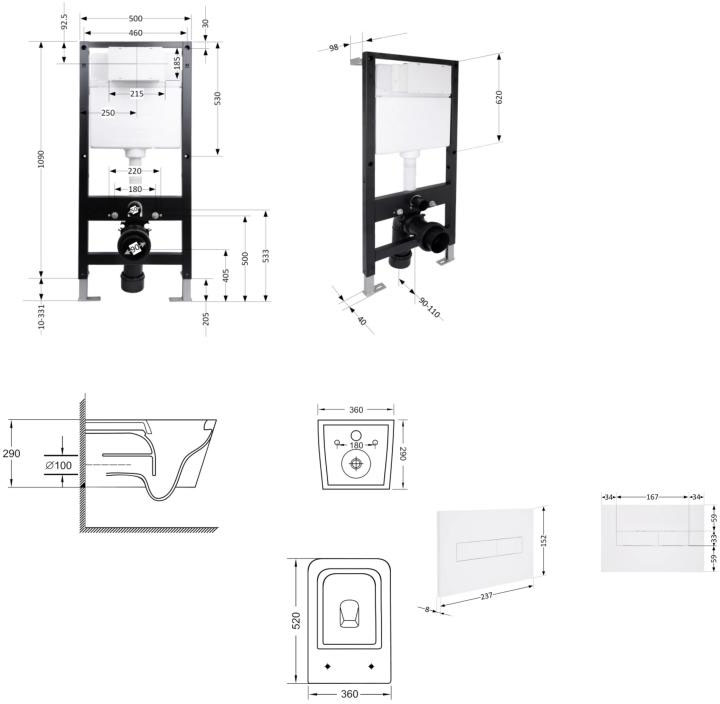 Q-Tap Crow Ultra Quiet QT05335172W51619 Габаритные размеры