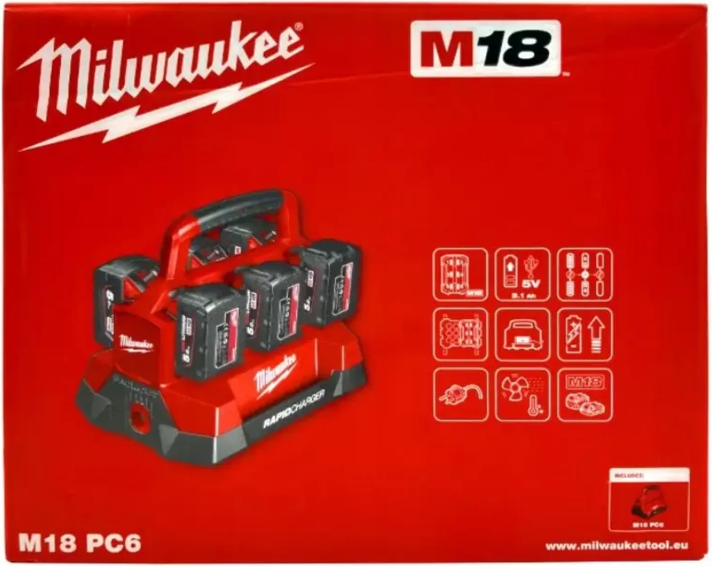 Зарядное устройство Milwaukee M18 PC6 EU 6x18 В (4932480162) инструкция - изображение 6