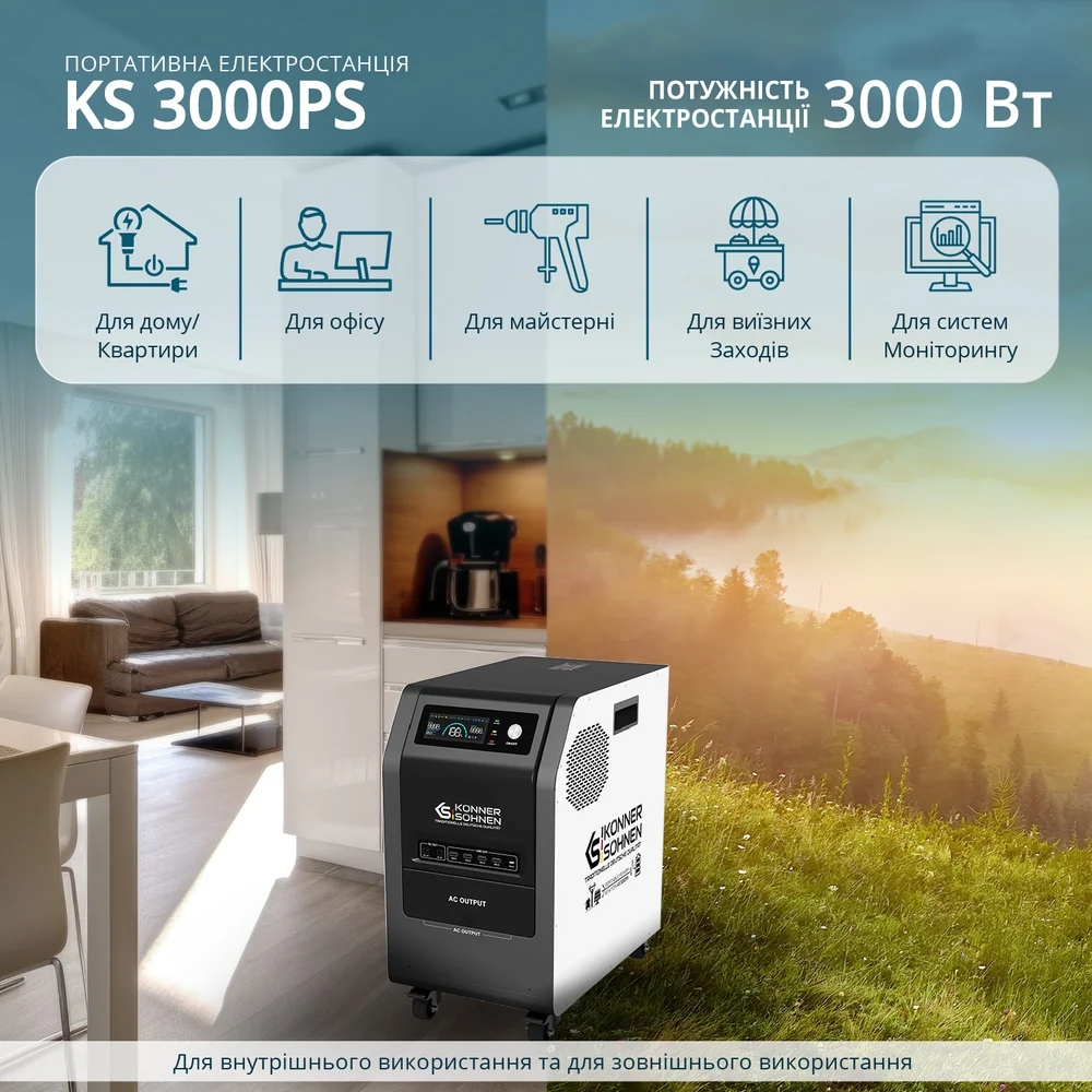 Портативная зарядная станция Konner&Sohnen KS 3000PS, 3000 Вт / 3200Вт*час обзор - фото 8