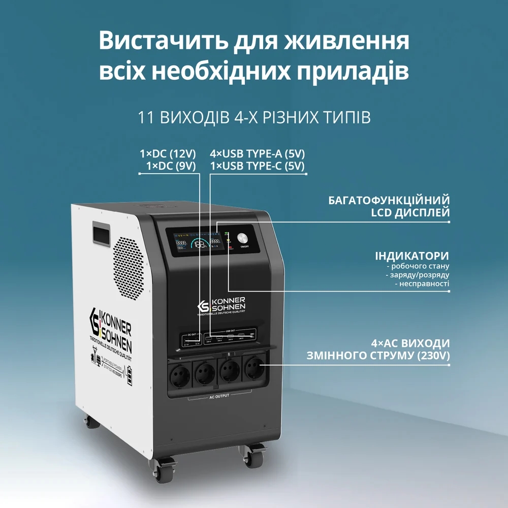 товарная единица Konner&Sohnen KS 3000PS, 3000 Вт / 3200Вт*час - photo 15