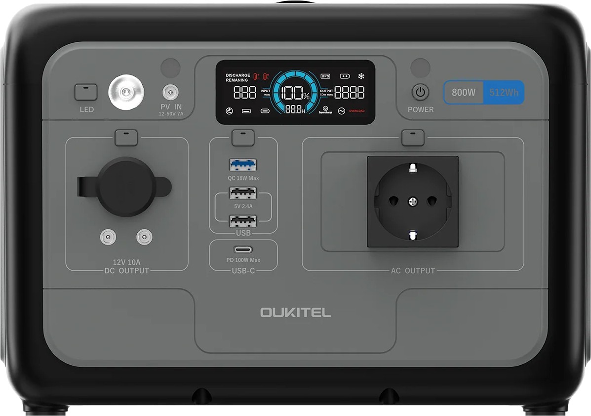 Портативная зарядная станция Oukitel P800E, 800 Вт / 512Вт*час