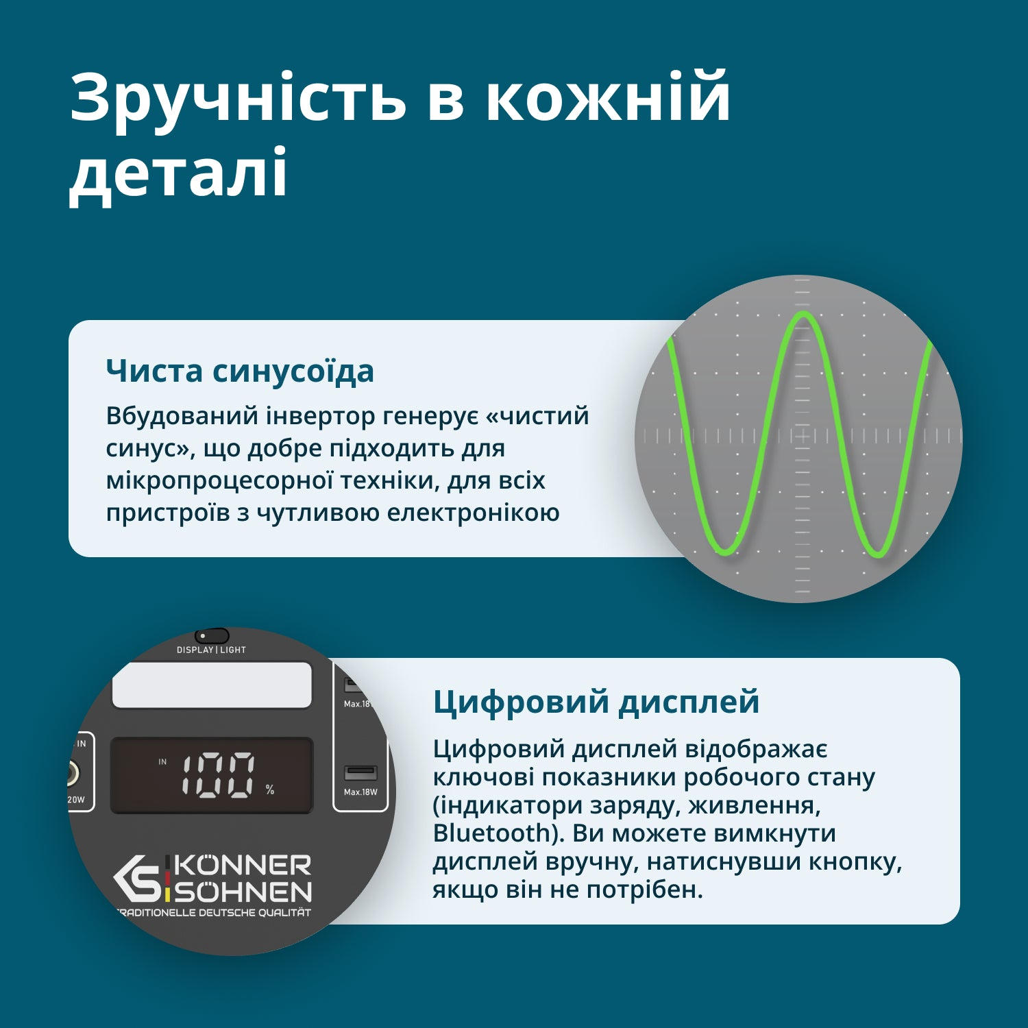Портативная зарядная станция Konner&Sohnen KS 500PS, 500 Вт / 448Вт*час характеристики - фотография 7