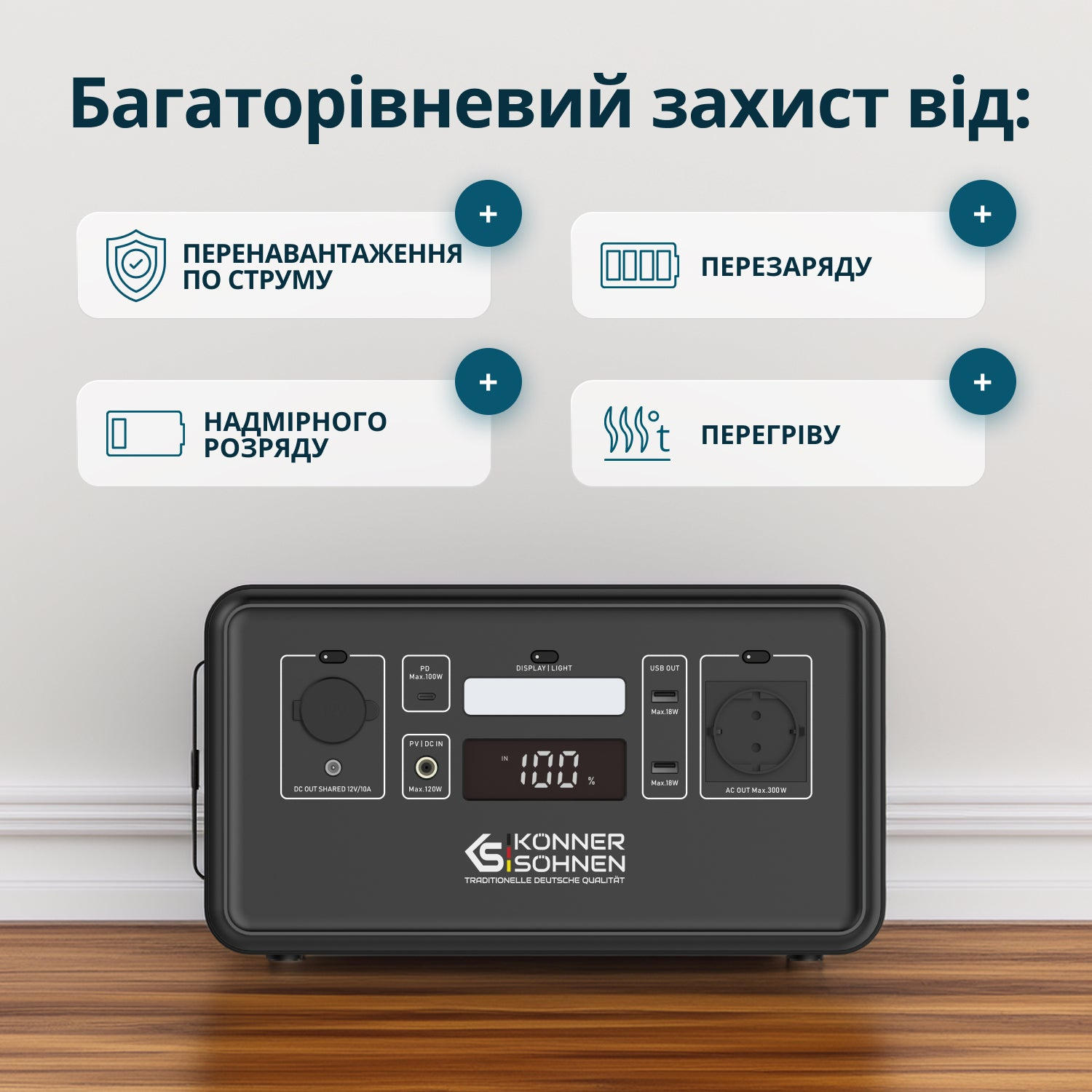 обзор товара Портативная зарядная станция Konner&Sohnen KS 500PS, 500 Вт / 448Вт*час - фотография 12