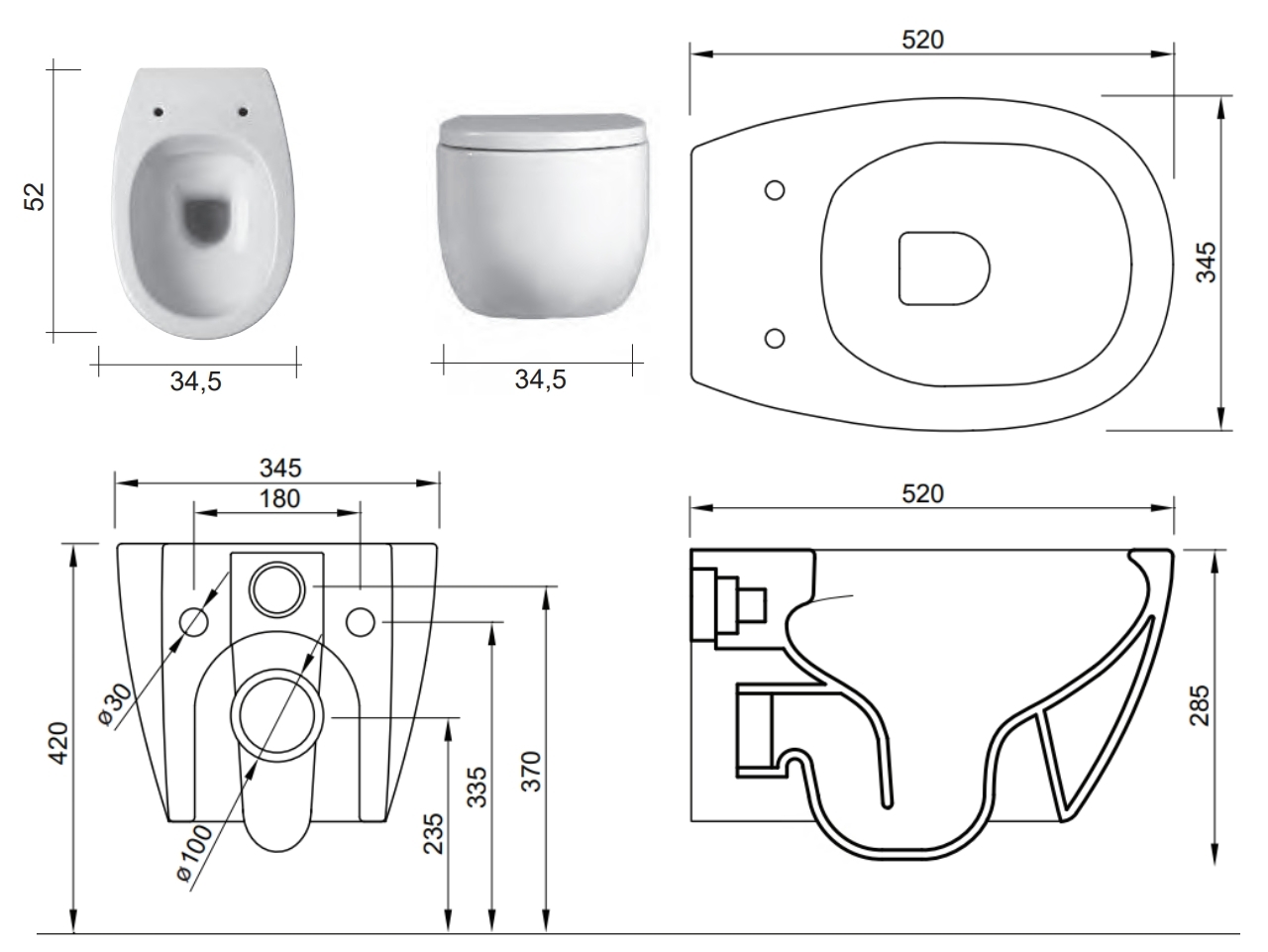 Nic Design Milk (003482003) Габаритные размеры