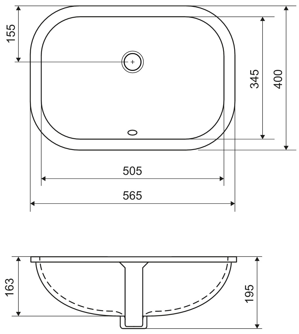 Excellent Candera 56x40 см (CEEX.5121.565.WH) Габаритні розміри