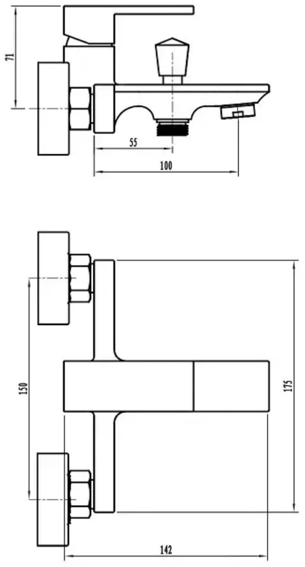 KFA Armatura Jena Chrome 5634-010-00 Габаритные размеры