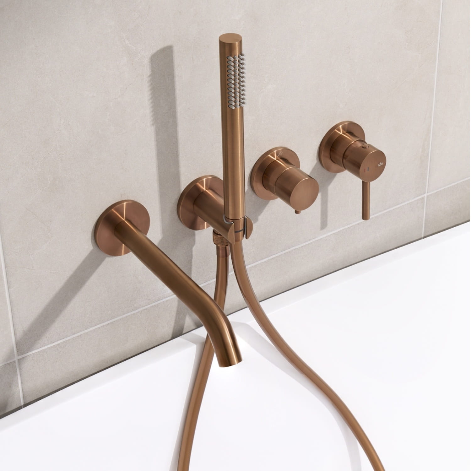 Змішувач для ванни KFA Armatura Moza Brushed Rose Gold 5039-411-34 відгуки - зображення 5