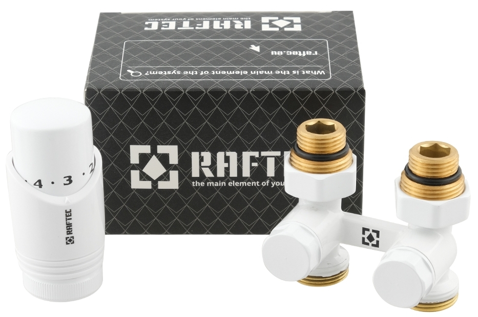 Комплект кранов с термоголовкой Raftec White (DSHU11-W)