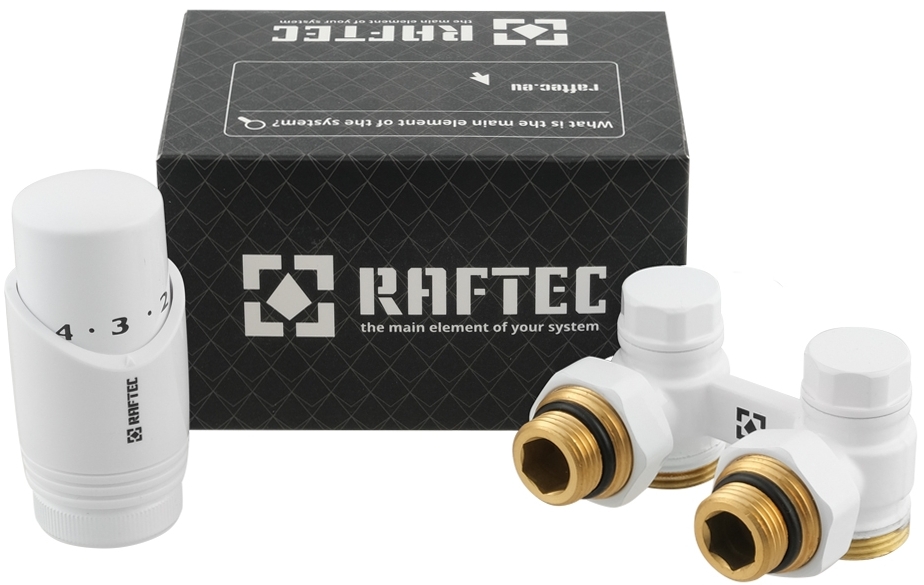 Комплект кранов с термоголовкой Raftec White (DAHU11-W)