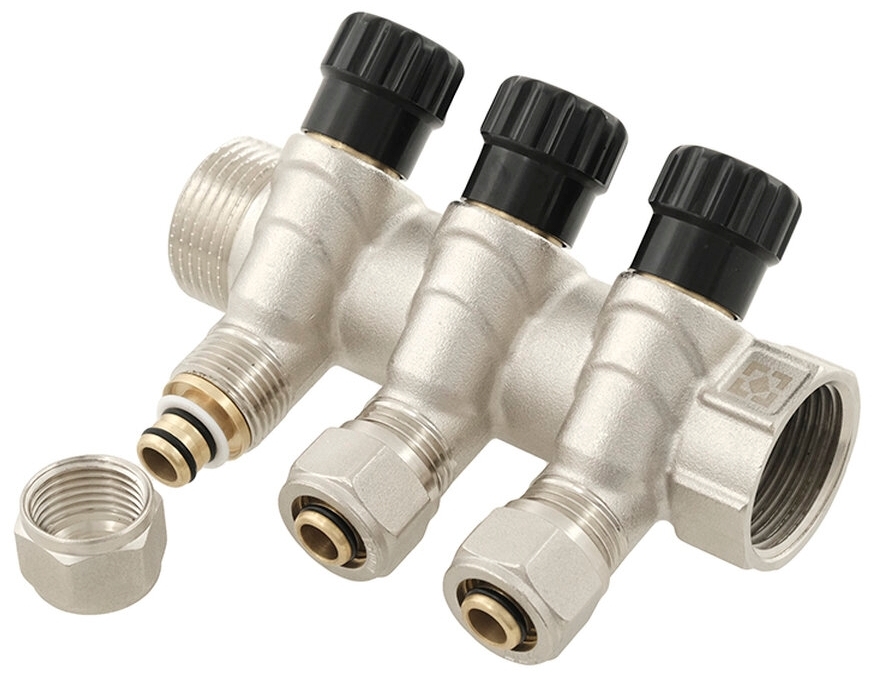 Коллектор с вентилями Raftec 3/4"x1/2" (KK02013) цена 1096 грн - фотография 2