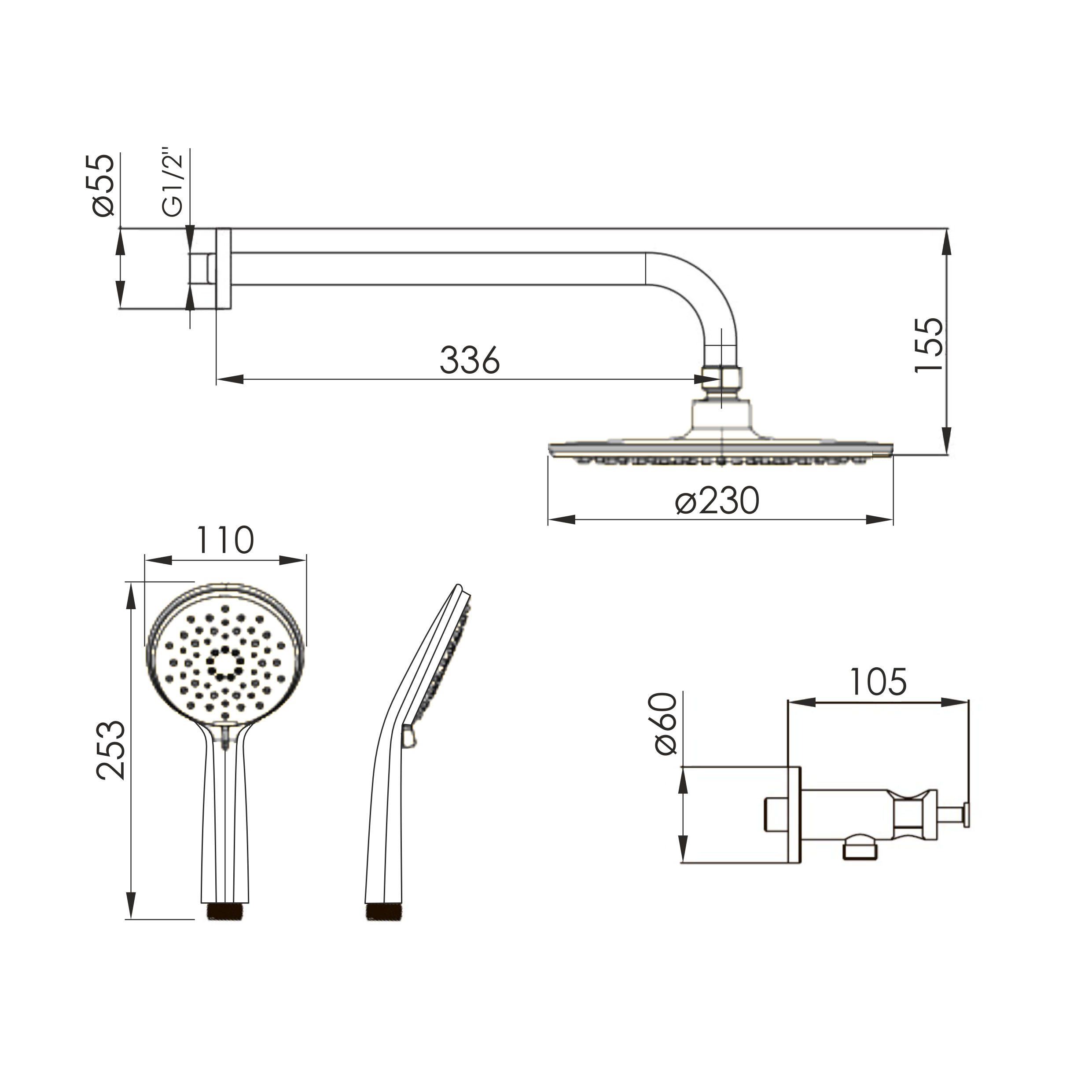 Imprese Kucera f04003410AA Габаритные размеры