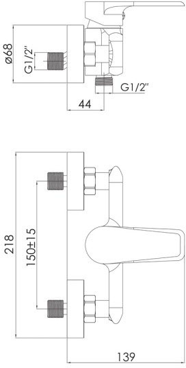 Imprese Aria f03307503AA Габаритные размеры