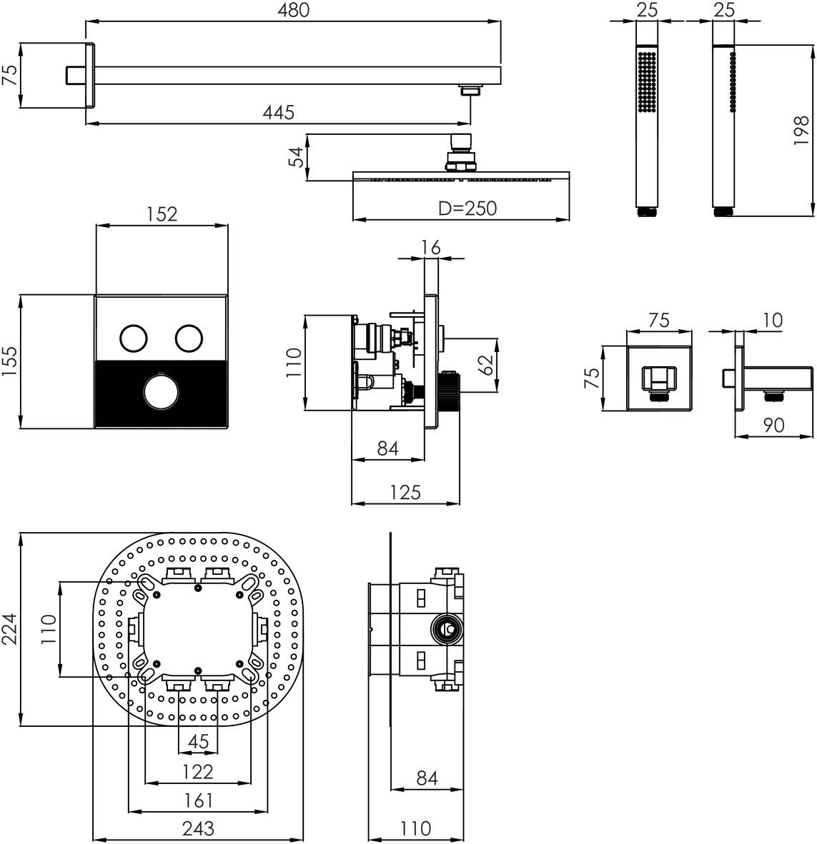 Imprese Deira ZMK1124090480 Габаритные размеры
