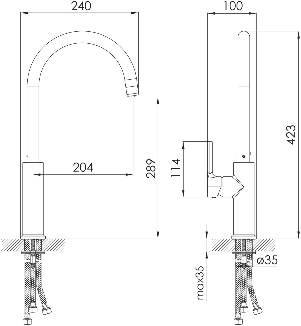 Imprese Pivot WD f03408510WD Габаритные размеры