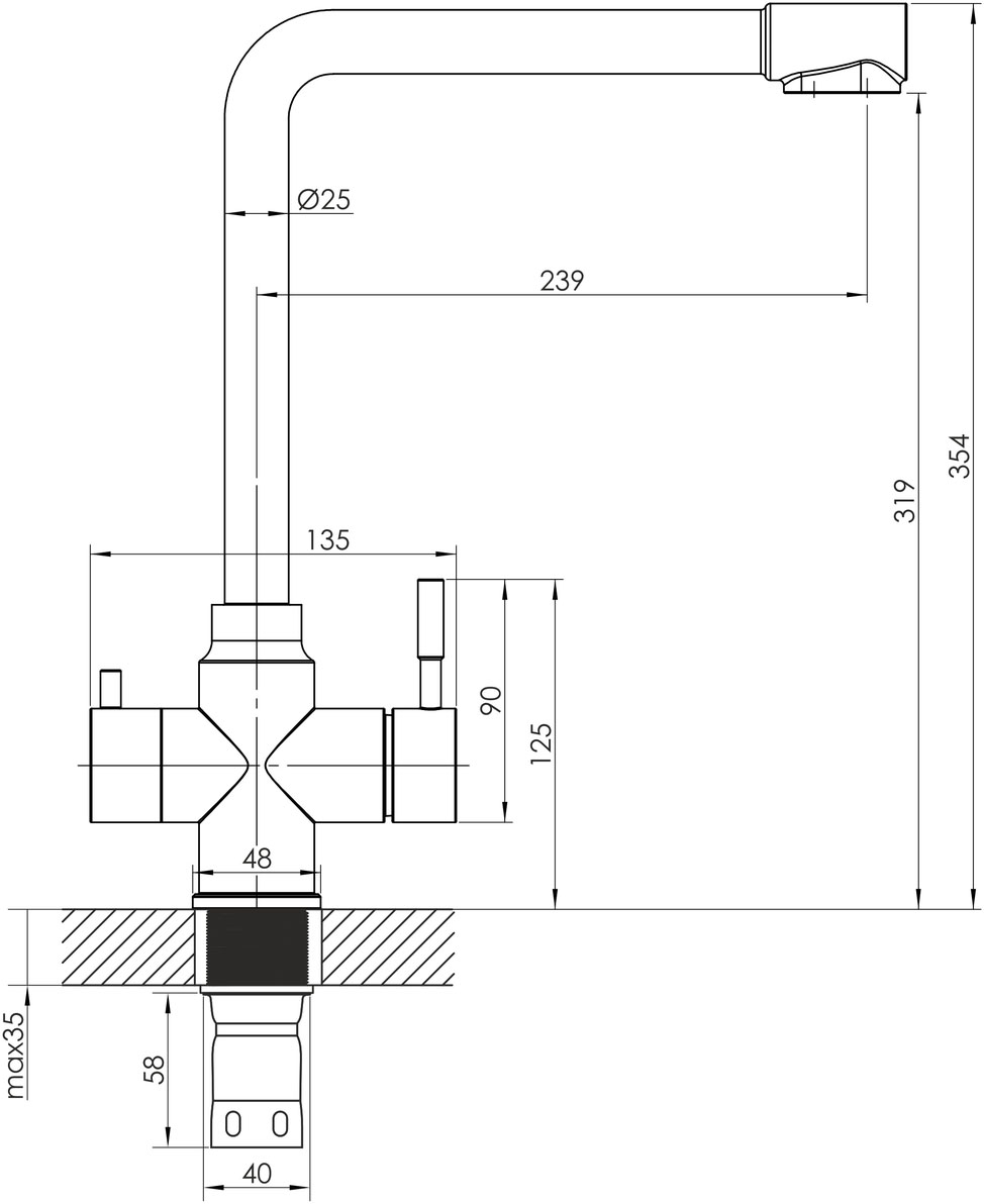 Imprese Argo-S f03409016JB Габаритні розміри