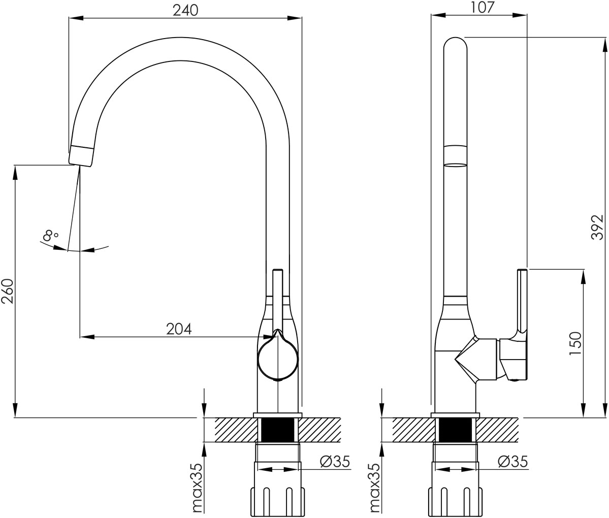 Imprese Kucera f03403401AB Габаритные размеры