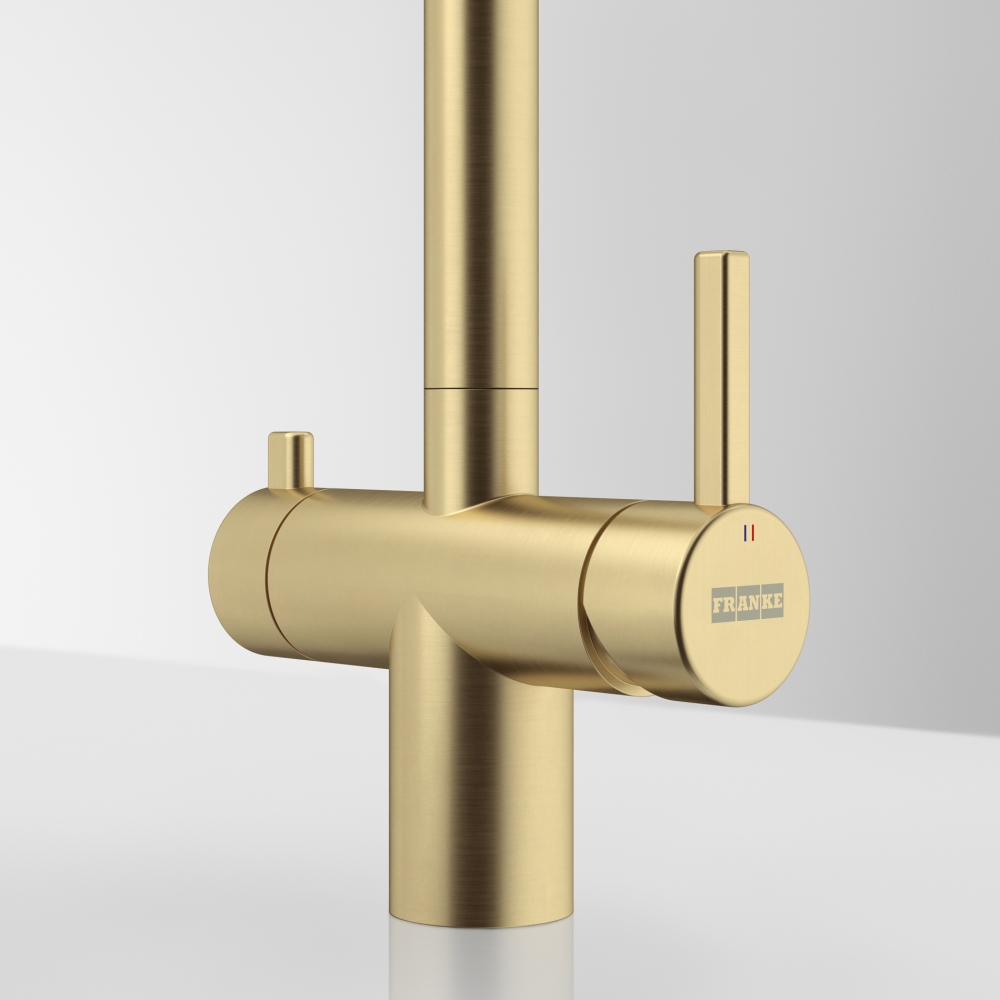 Смеситель для кухни Franke Atlas Neo Clear Water Pull Out Золотой (120.0758.157) цена 23088 грн - фотография 2