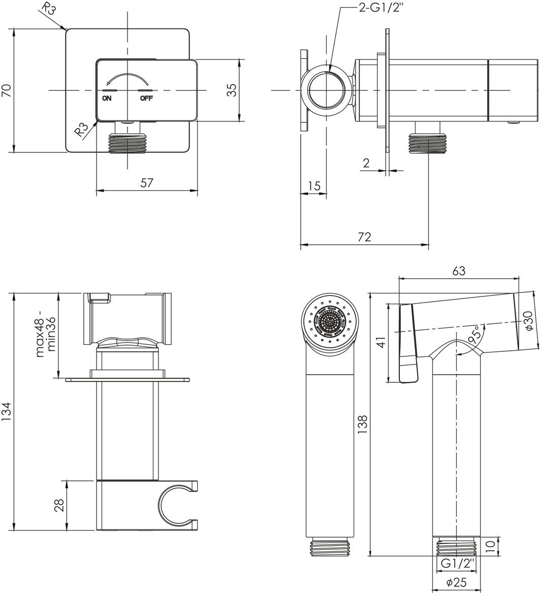 Imprese Bilovec f03700910AA Габаритні розміри