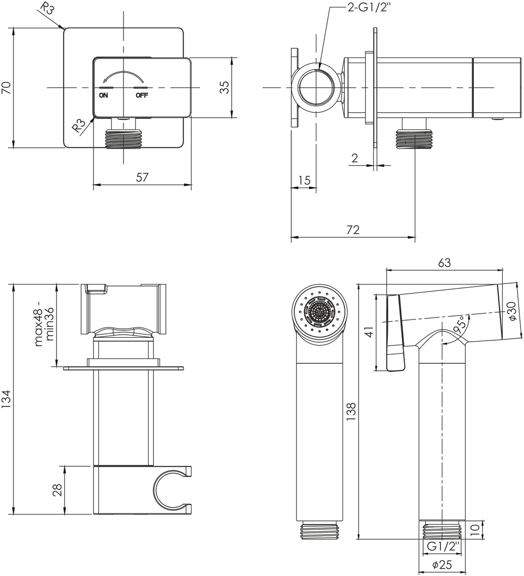 Imprese Bilovec f03700901AA Габаритні розміри