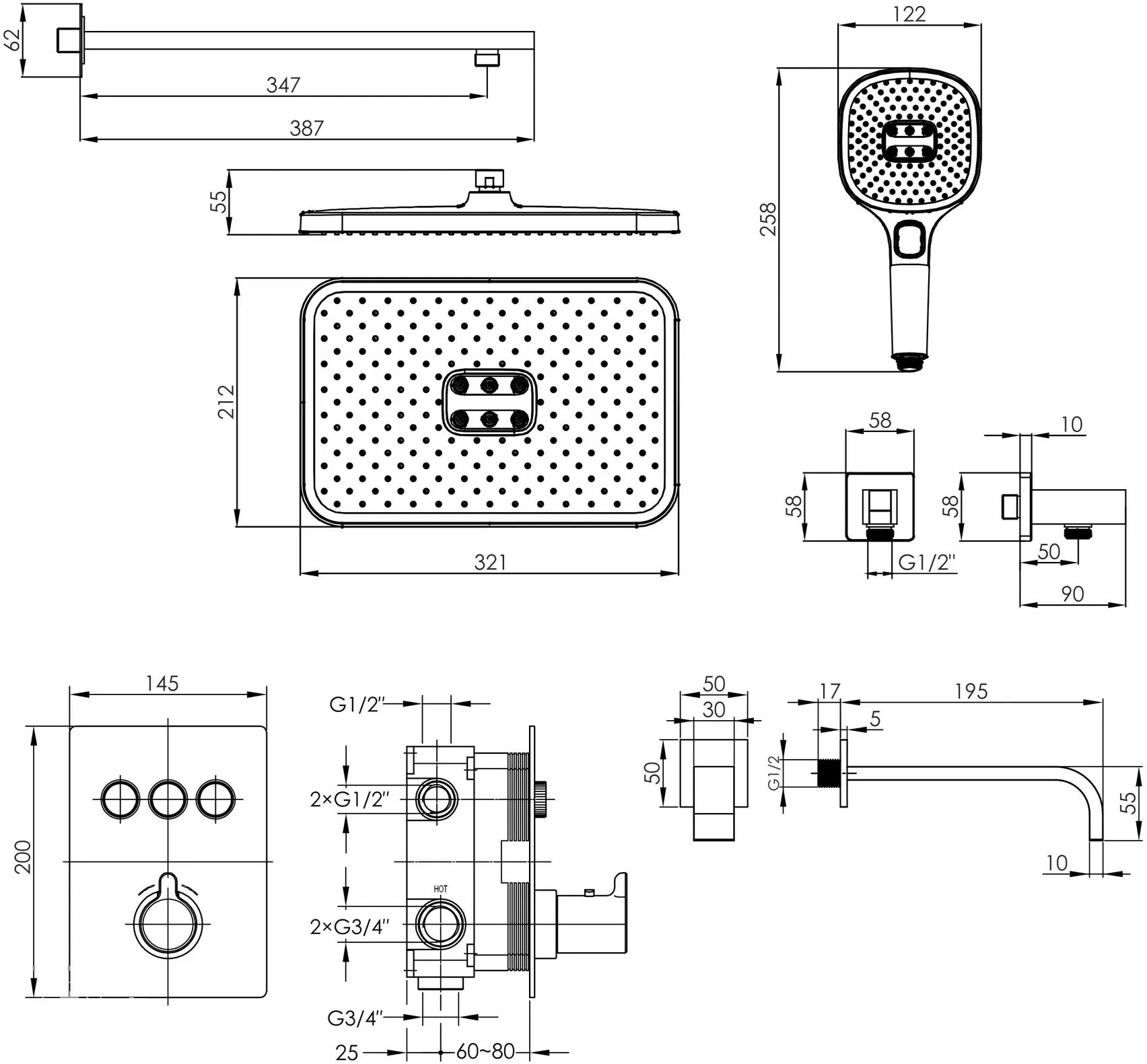 Imprese Smart Click SET20260807 Габаритні розміри