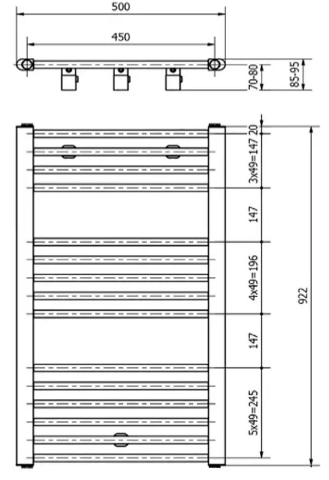 Luxrad Max 922x500 (MAX9225009003) Габаритні розміри