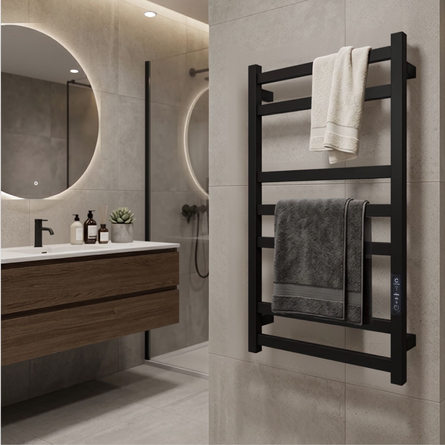 Полотенцесушитель Carino Cube 790x490 Black Matte (C7949FBM) характеристики - фотография 7