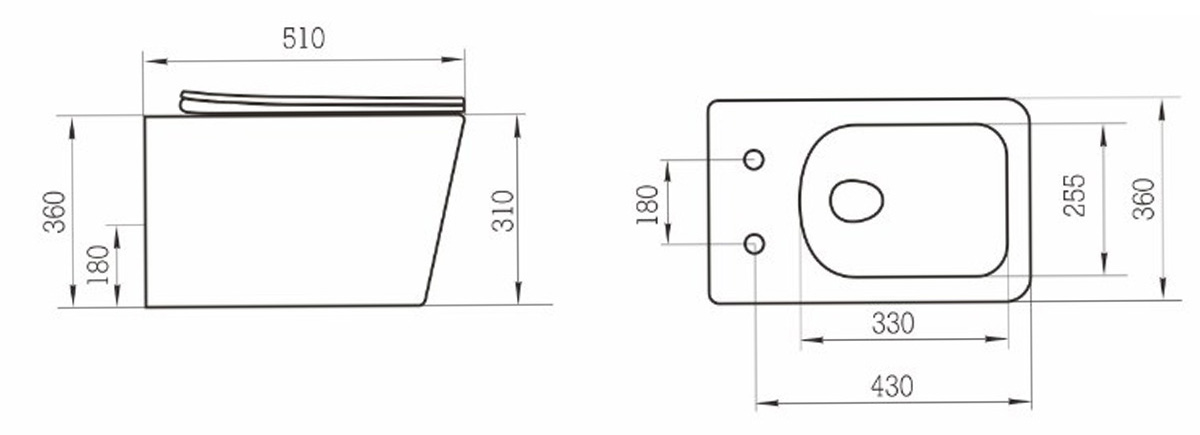Devit Balance Square DBS71051111W Габаритные размеры