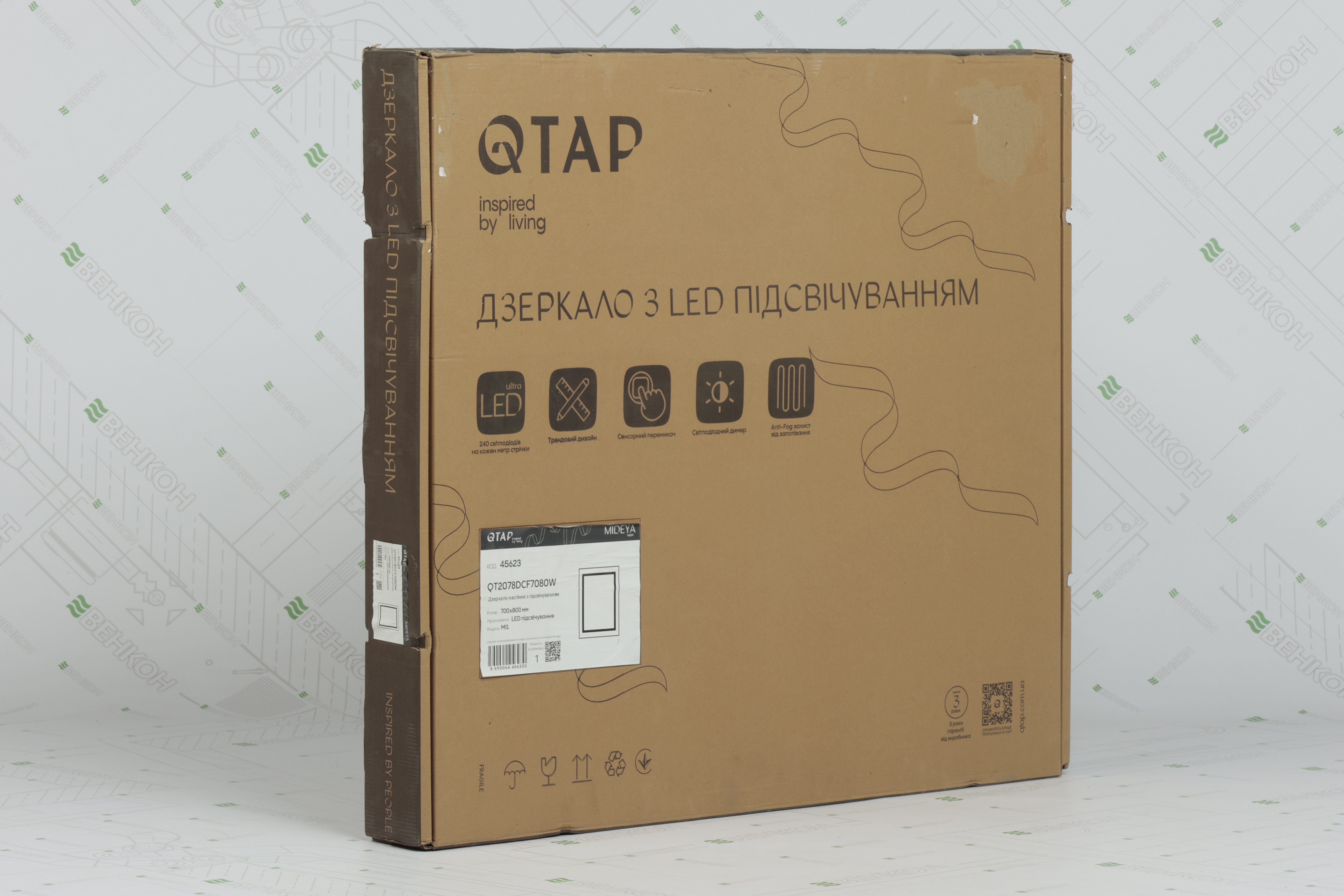 Дзеркало Q-Tap Mideya 700х800 (QT2078DCF7080W) Уцінка інструкція - зображення 6