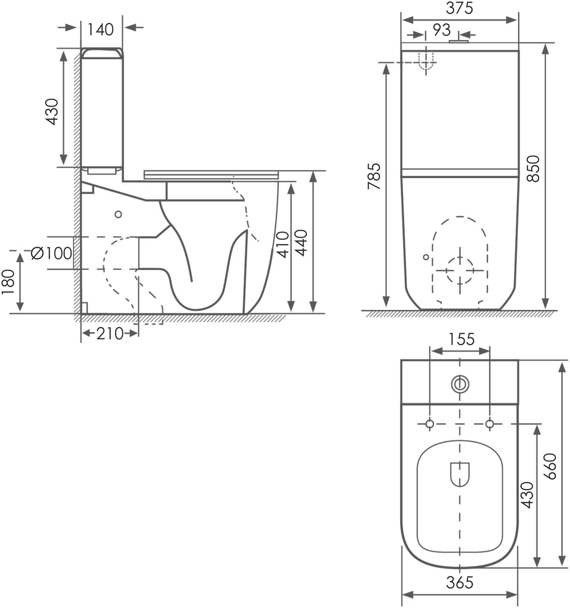 Volle Orlando 2.0 vortice 1325.002007 Габаритные размеры