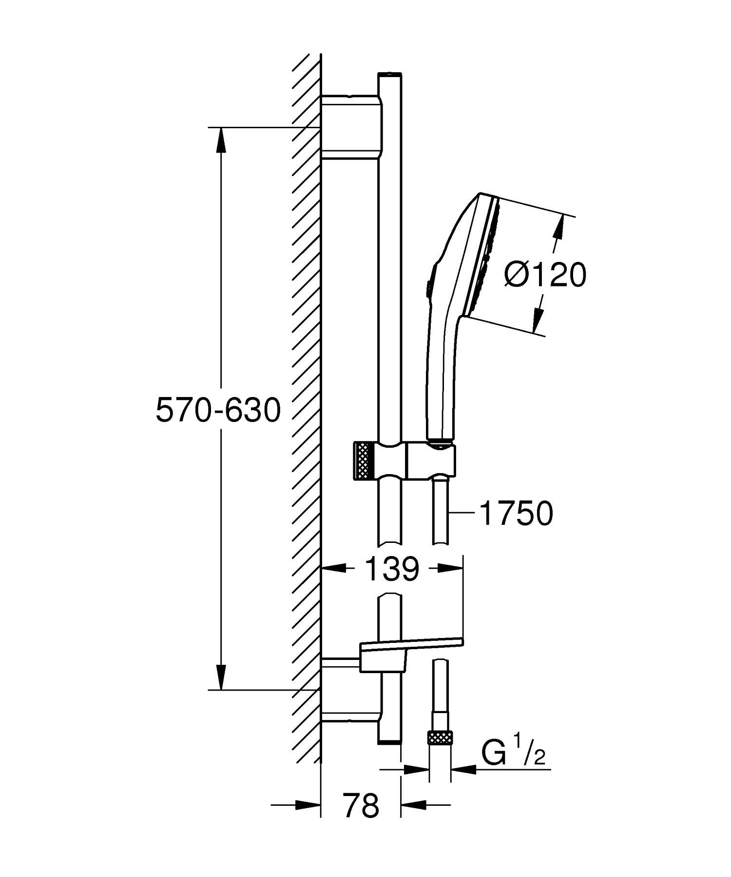 Grohe Euphoria 120 (134884DC00) Габаритні розміри