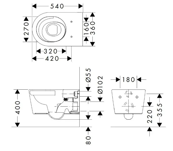 Hansgrohe EluPura S 62025450 Габаритні розміри