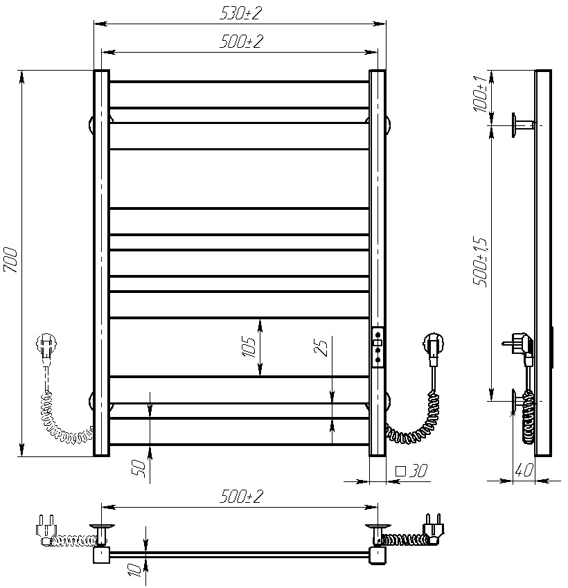 Venta Metropolis 700x500 (MTU.70.50.7.B.U.4) Габаритні розміри