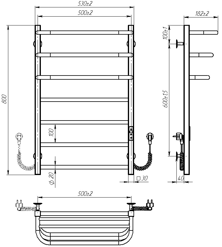 Venta Charm 800x500 (CHU.80.50.7.O.U.4) Габаритні розміри