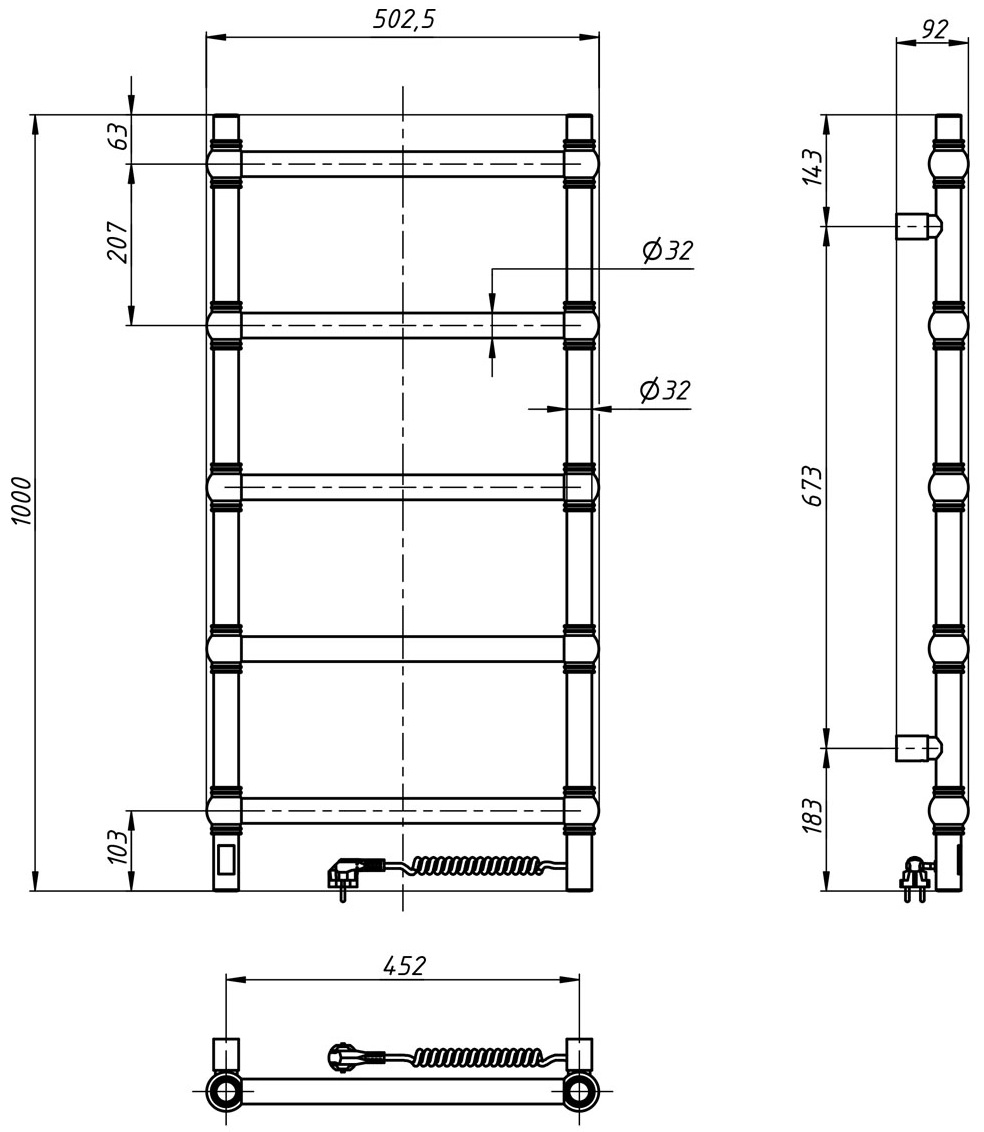 Navin Ретро 500x1000 Sensor (10-440033-5010) Габаритні розміри