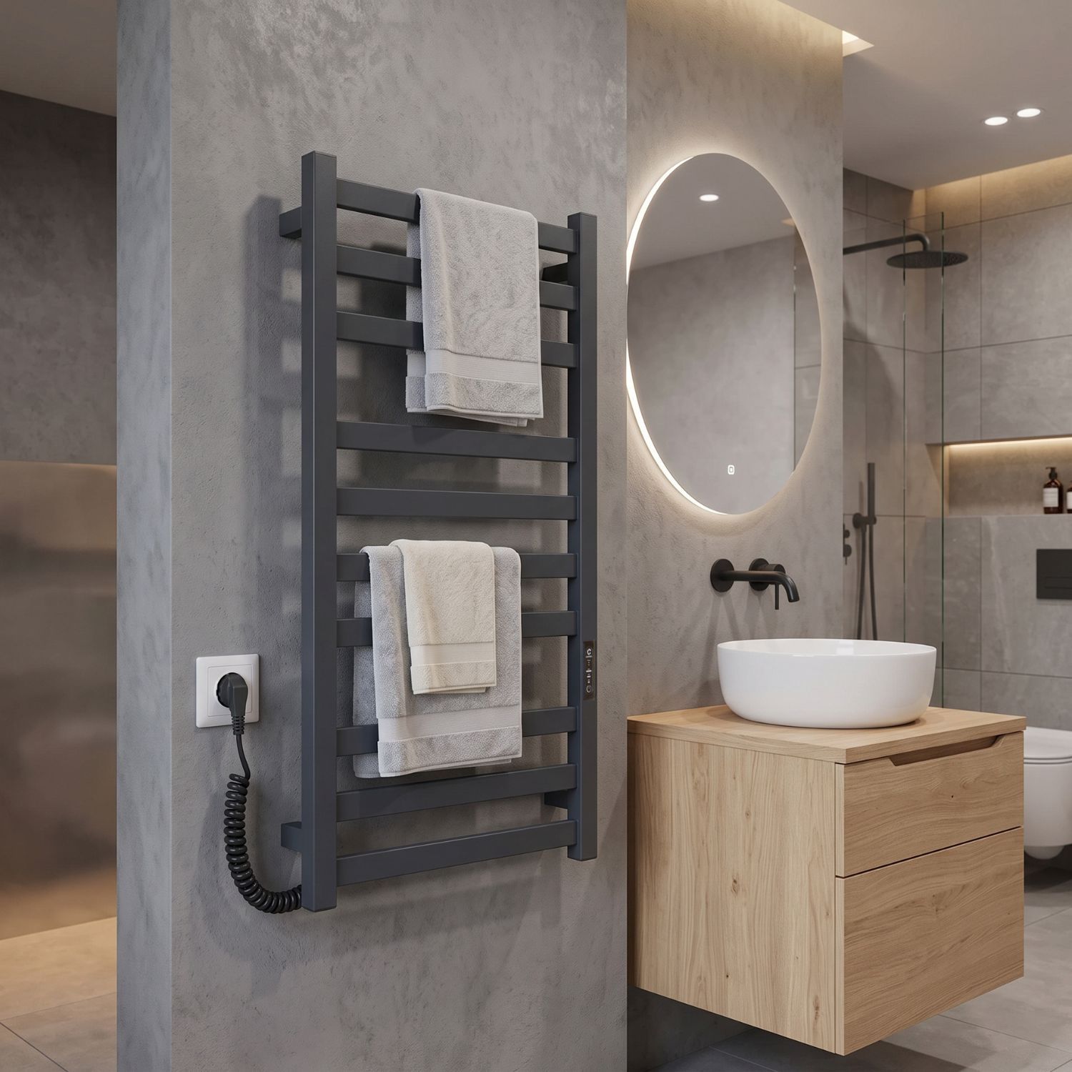 Полотенцесушитель Carino Ricardo 790x490 Anthracite Gray (R7949FGAM) обзор - фото 8