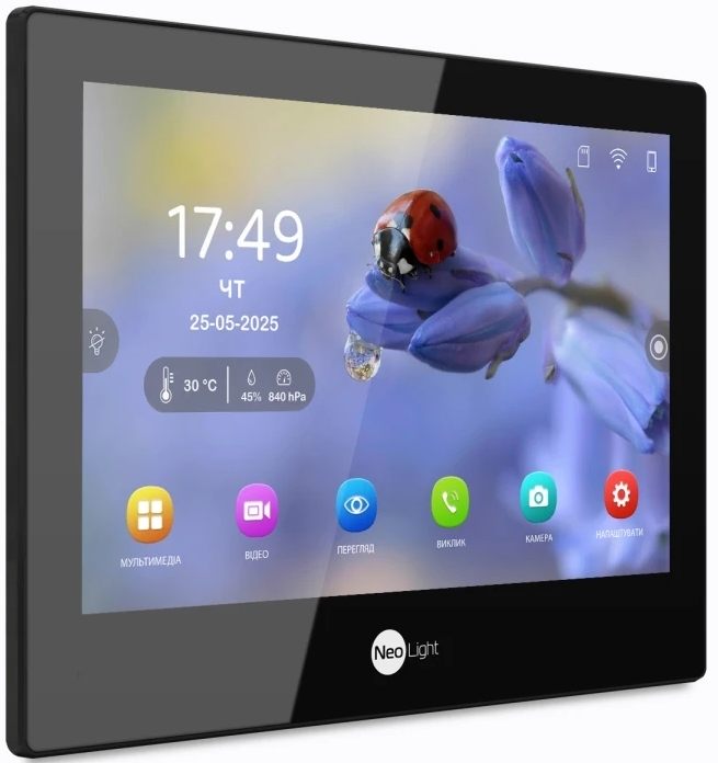 Комплект видеодомофона NeoLight Alpha Hybrid Black IPW Kit Graphite цена 15761 грн - фотография 2
