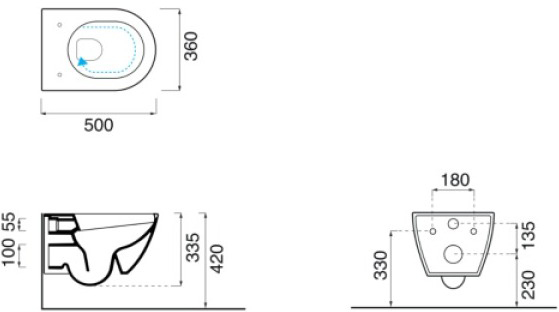 Azzurra Comoda CMVCSPE5000WBI+COM1810/F Габаритные размеры