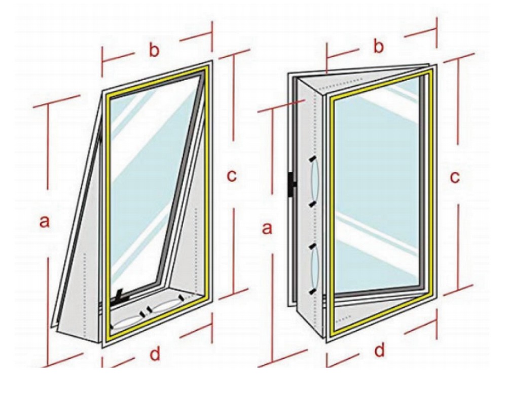 Схема для вікна назовні теплоізоляційної віконної шторки Ergo Window Kit для мобільного кондиціонера