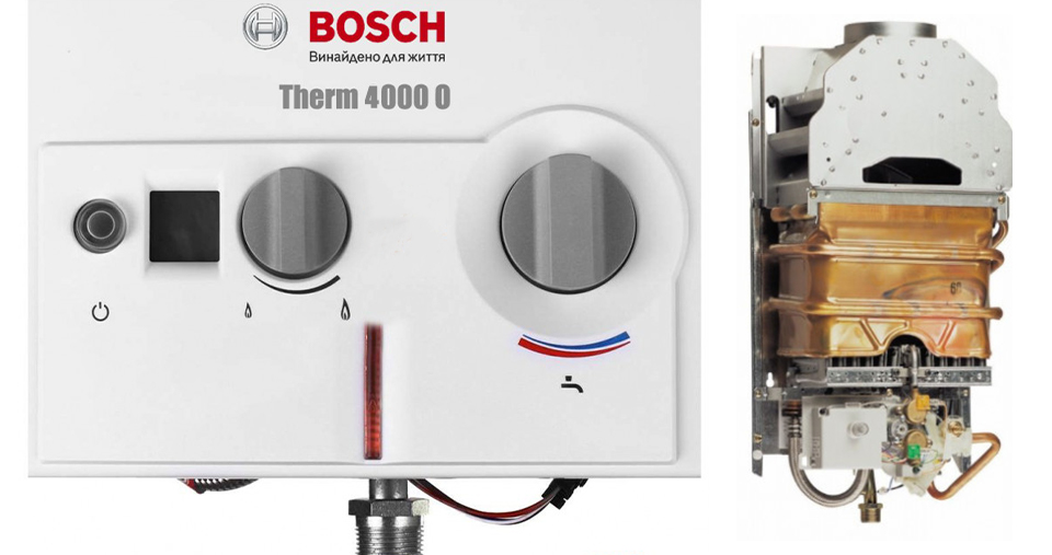 Внутренняя часть газовой колонки Bosch Therm 4000 O WR 10-2 B
