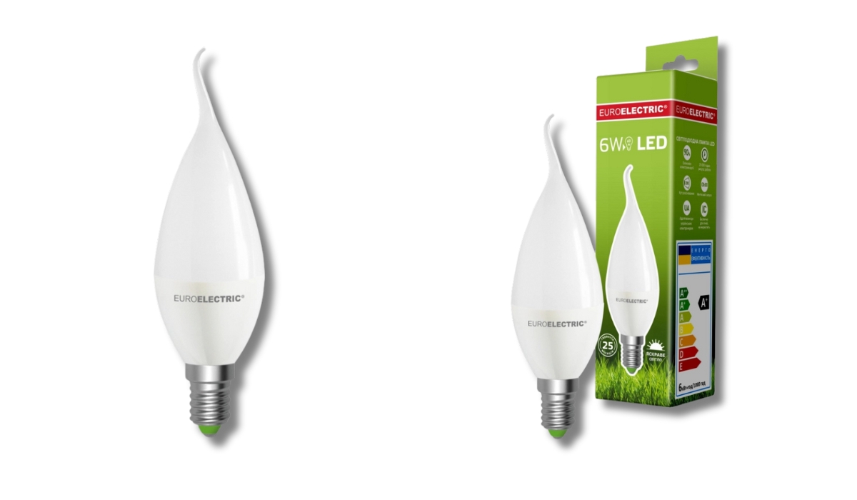 Euroelectric LED «Свічка на вітрі» 6W E14 4000K - популярна лампа, що входить до рейтингу LED ламп