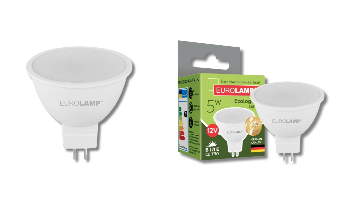 Eurolamp LED EKO MR16 5W 12V GU5.3 4000K - яскрава і довговічна модель, заслужено в рейтингу LED ламп