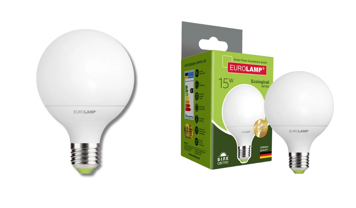 Eurolamp LED «Куля» EKO G95 15W E27 4000K - яскрава і довговічна, заслужено в рейтингу LED ламп